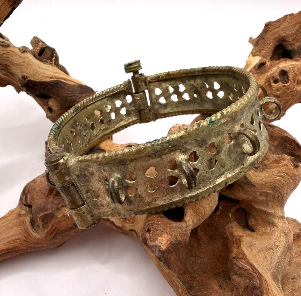 Antique North African Ethnic Hinged Charm Bracelet